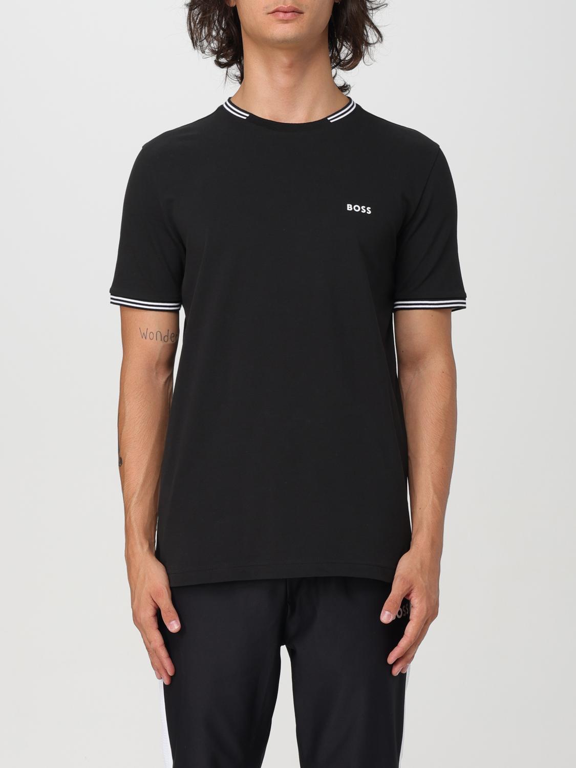 BOSS T-SHIRT: Boss Cotton T-shirt with Logo, Black - Img 1