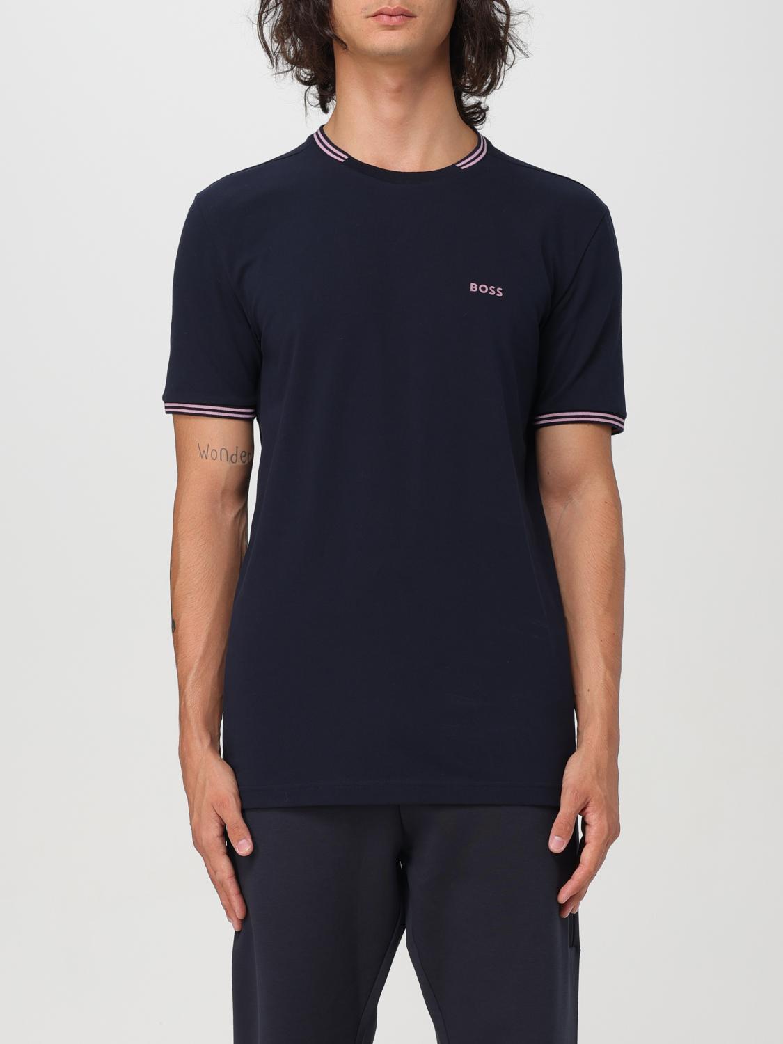 BOSS CAMISETA: Camiseta Boss de algodón con logo, Azul Oscuro - Img 1