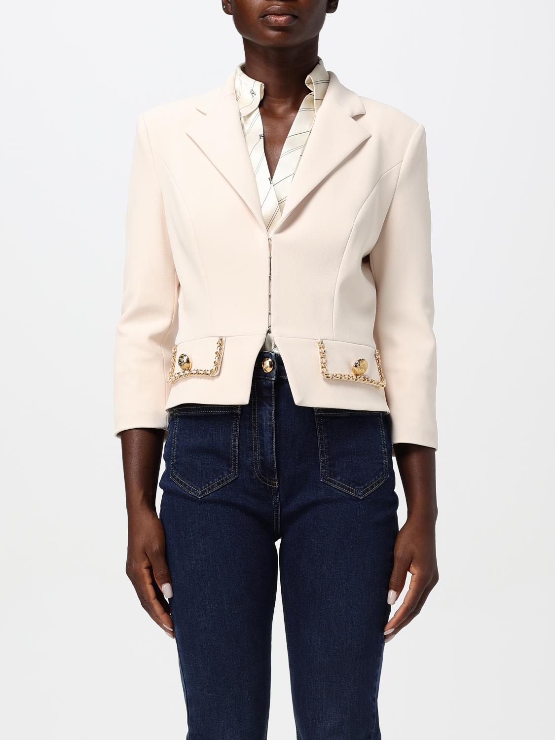 ELISABETTA FRANCHI AMERICANA: Chaqueta mujer Elisabetta Franchi, Mantequilla - Img 1