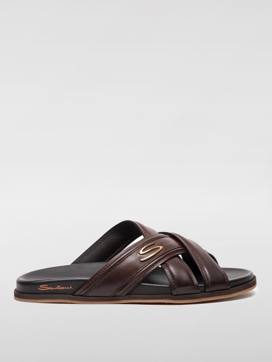 SANTONI 샌들: 샌들 남성 Santoni, 브라운 - Img 1