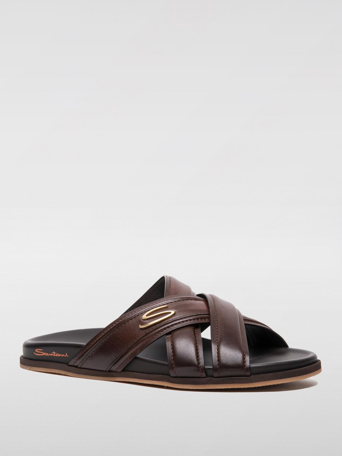 SANTONI 샌들: 샌들 남성 Santoni, 브라운 - Img 2