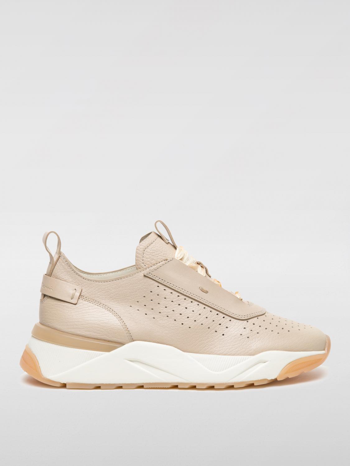 SANTONI SNEAKERS: Sneakers Santoni in pelle traforata , Bianco - Img 1