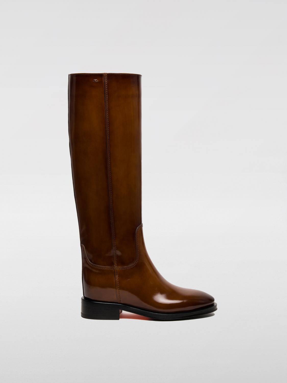 SANTONI STIVALI: Stivale Santoni in pelle spazzolata , Marrone - Img 1