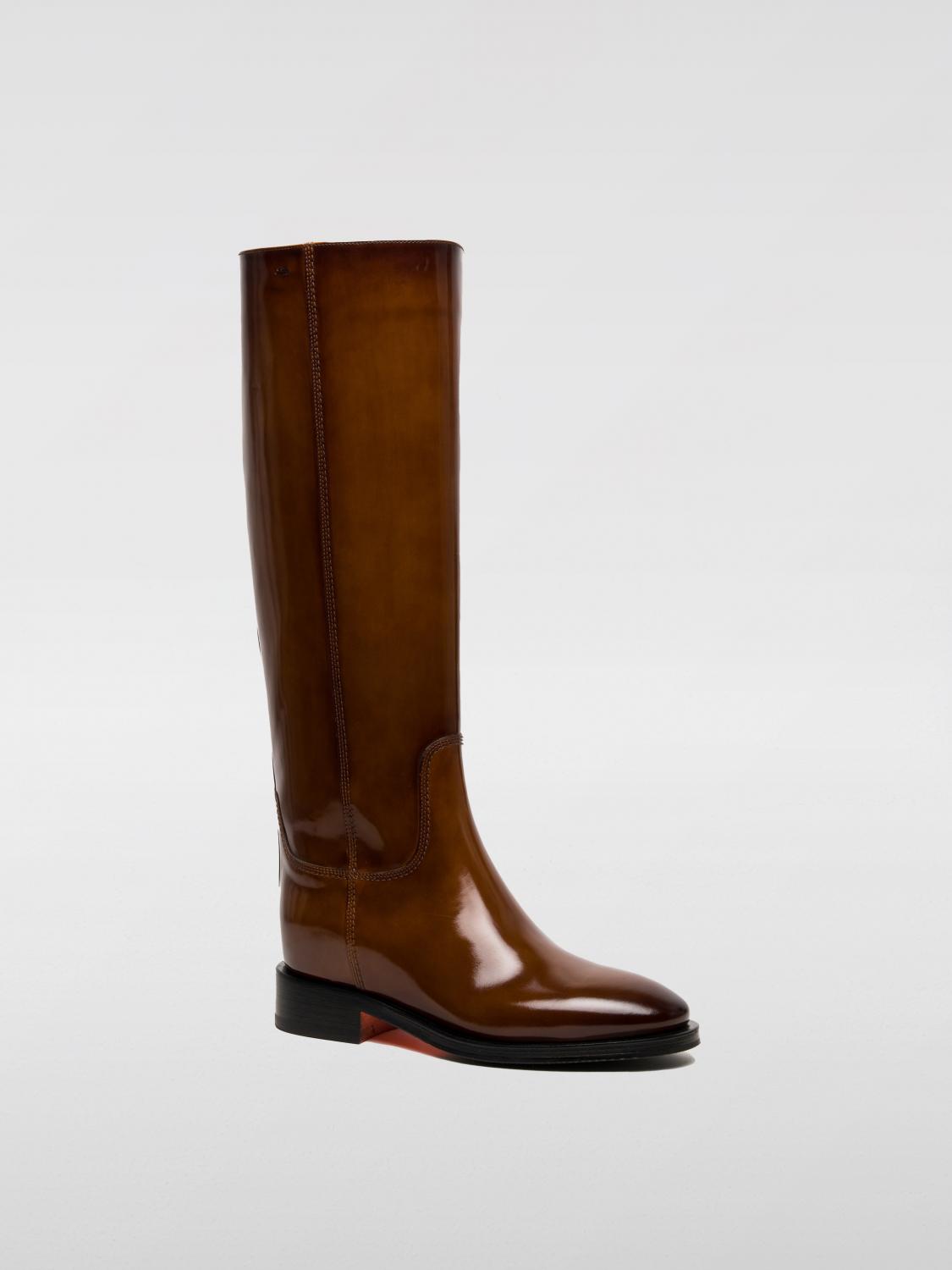 SANTONI STIVALI: Stivale Santoni in pelle spazzolata , Marrone - Img 2