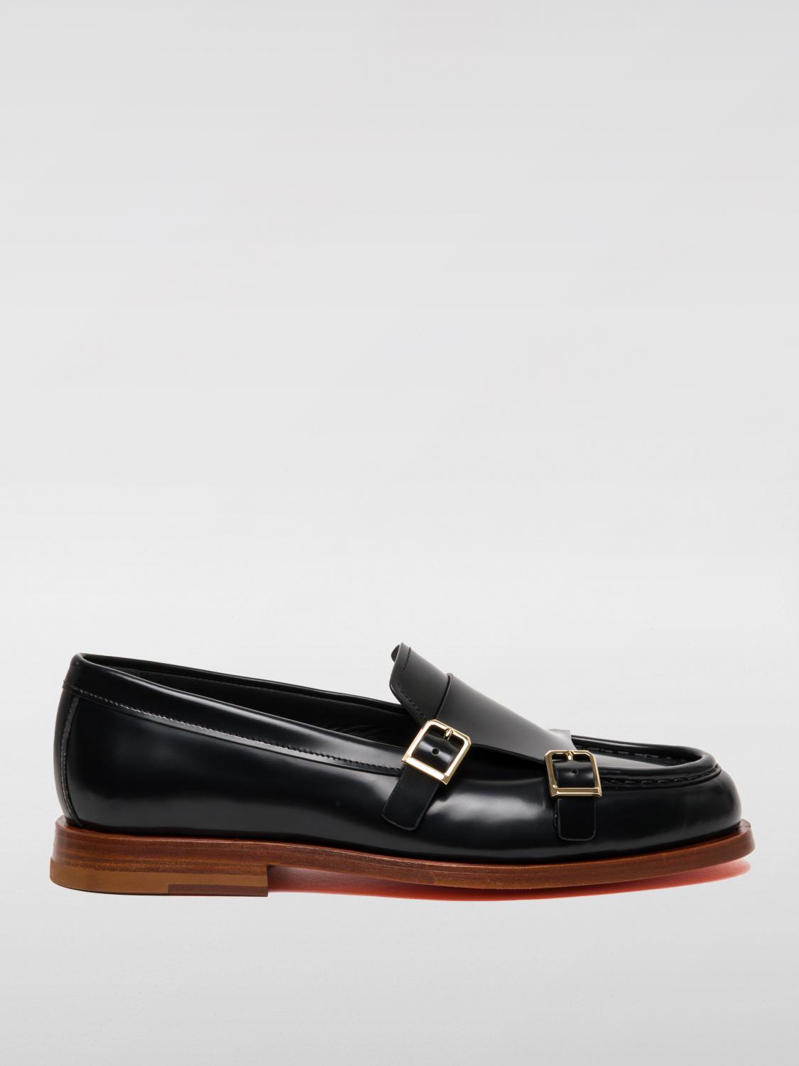 SANTONI ОКСФОРДЫ: Туфли Monk Strap Santoni из матовой кожи, Черный - Img 1
