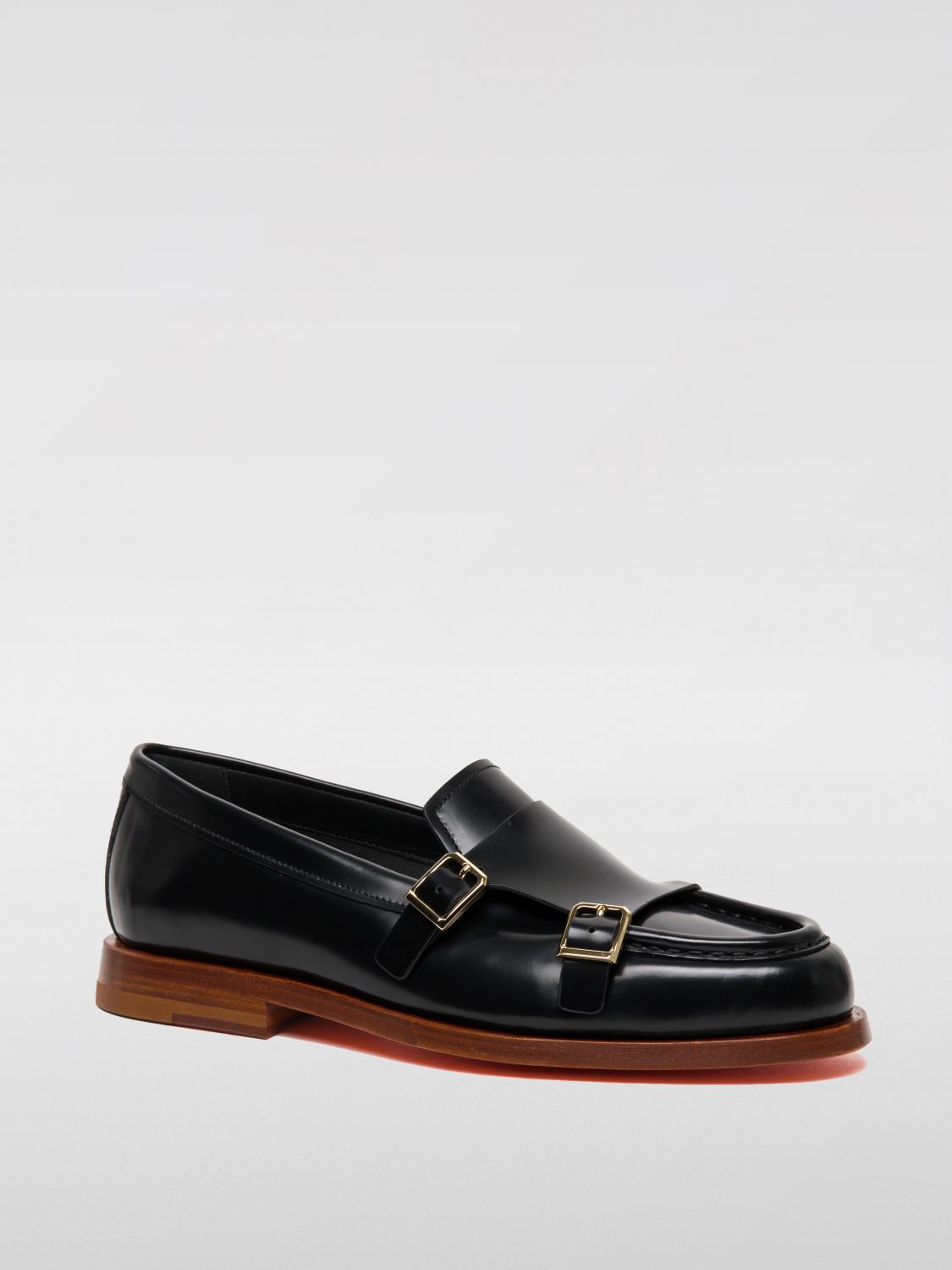 SANTONI ОКСФОРДЫ: Туфли Monk Strap Santoni из матовой кожи, Черный - Img 2