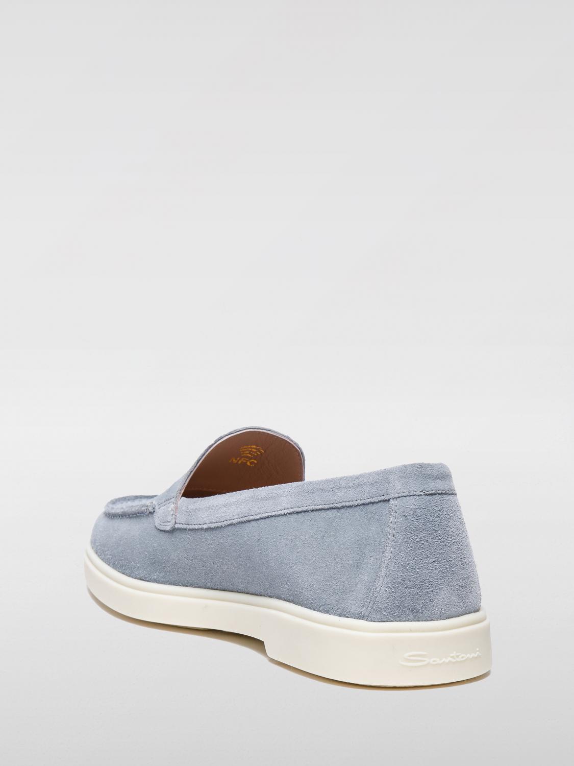 SANTONI MOCASSINI: Mocassino Santoni in camoscio , Blue - Img 3