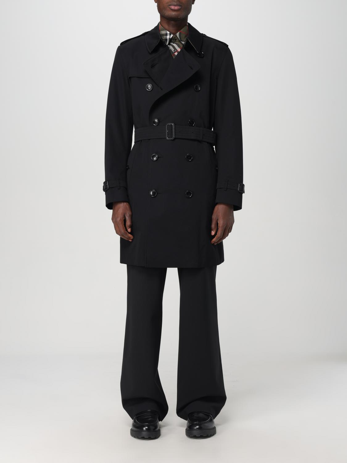 BURBERRY men s trench coat Black Burberry trench coat 8079386 online at GIGLIO.COM