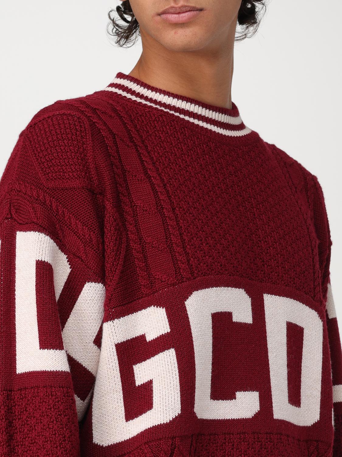 GCDS SWEATER: Sweater men GCDS, Burgundy - Img 3