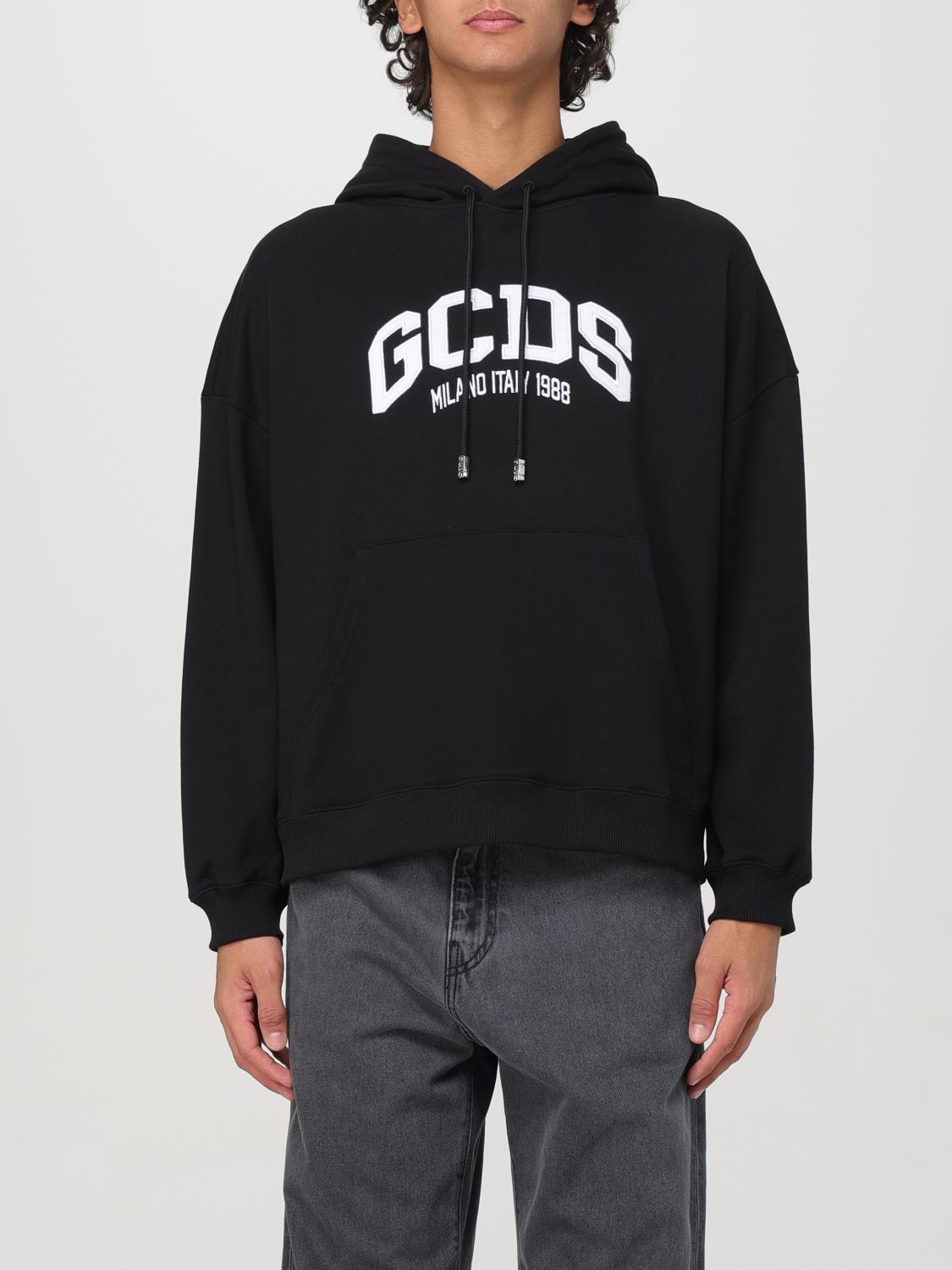 GCDS SWEATSHIRT: GCDS men's hoodie, Black - Img 1