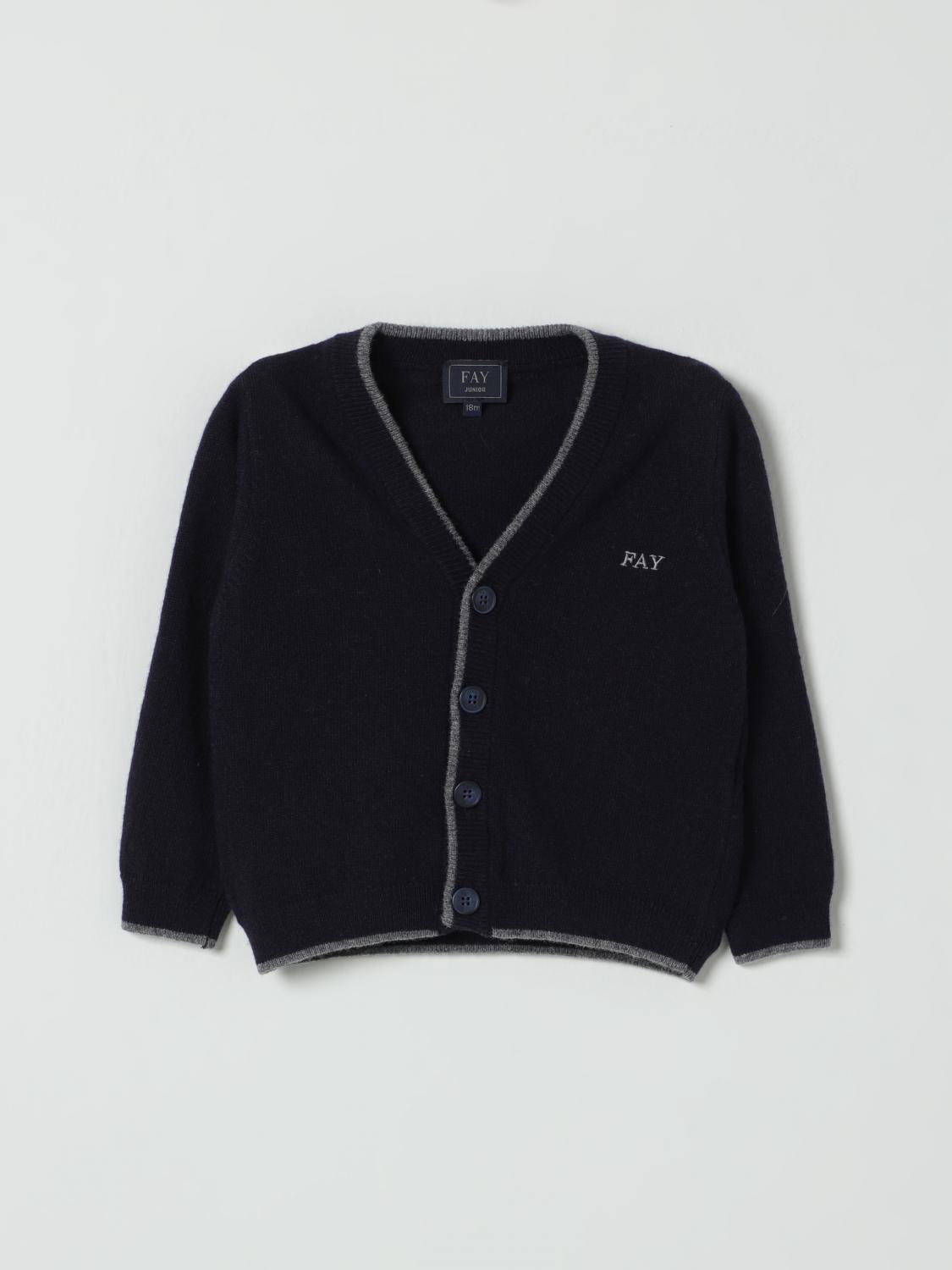 FAY JUNIOR MAGLIA: Cardigan a v Fay Junior, Blue - Img 1