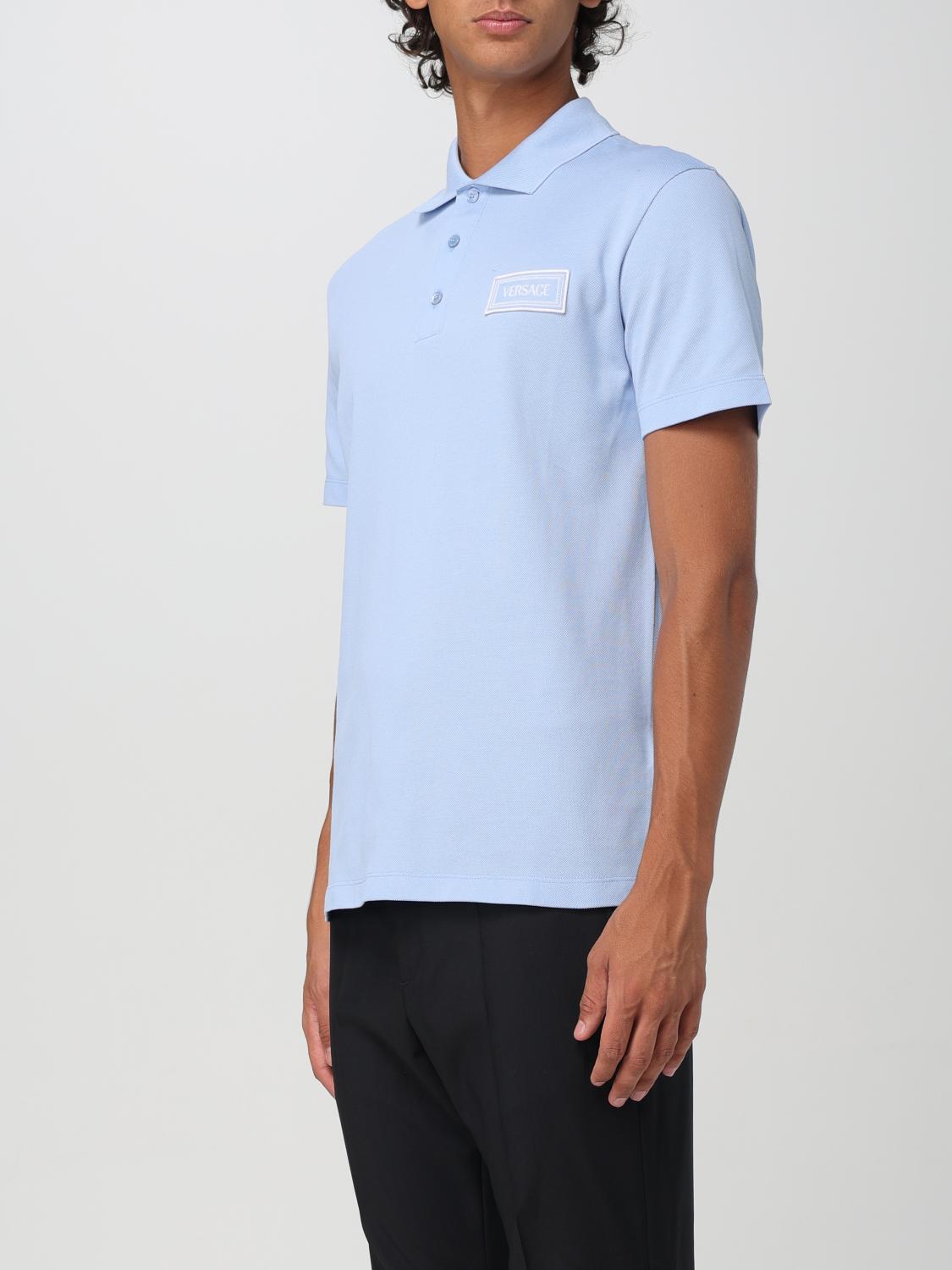 VERSACE POLO SHIRT: Polo shirt men Versace, Blue - Img 3