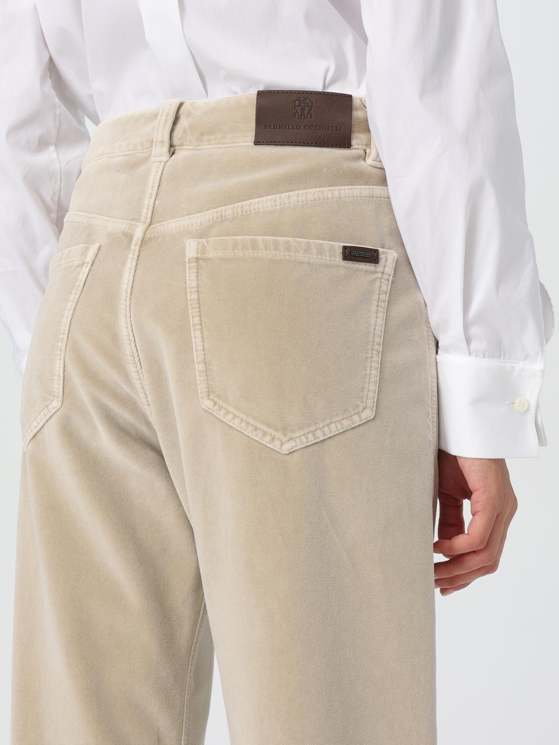 Brunello Cucinelli Trousers woman - Beige | MB105P5951 | GIGLIO.COM