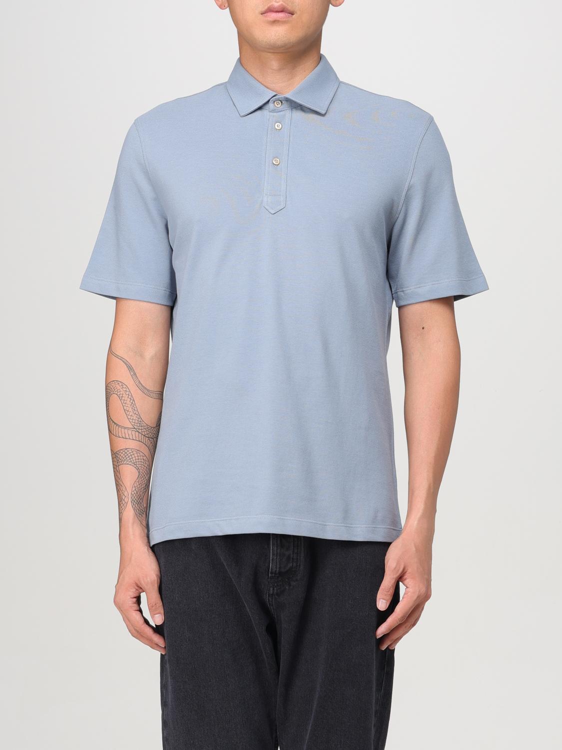 Brunello Cucinelli Polo shirt men - Blue | ME8543936 | GIGLIO.COM