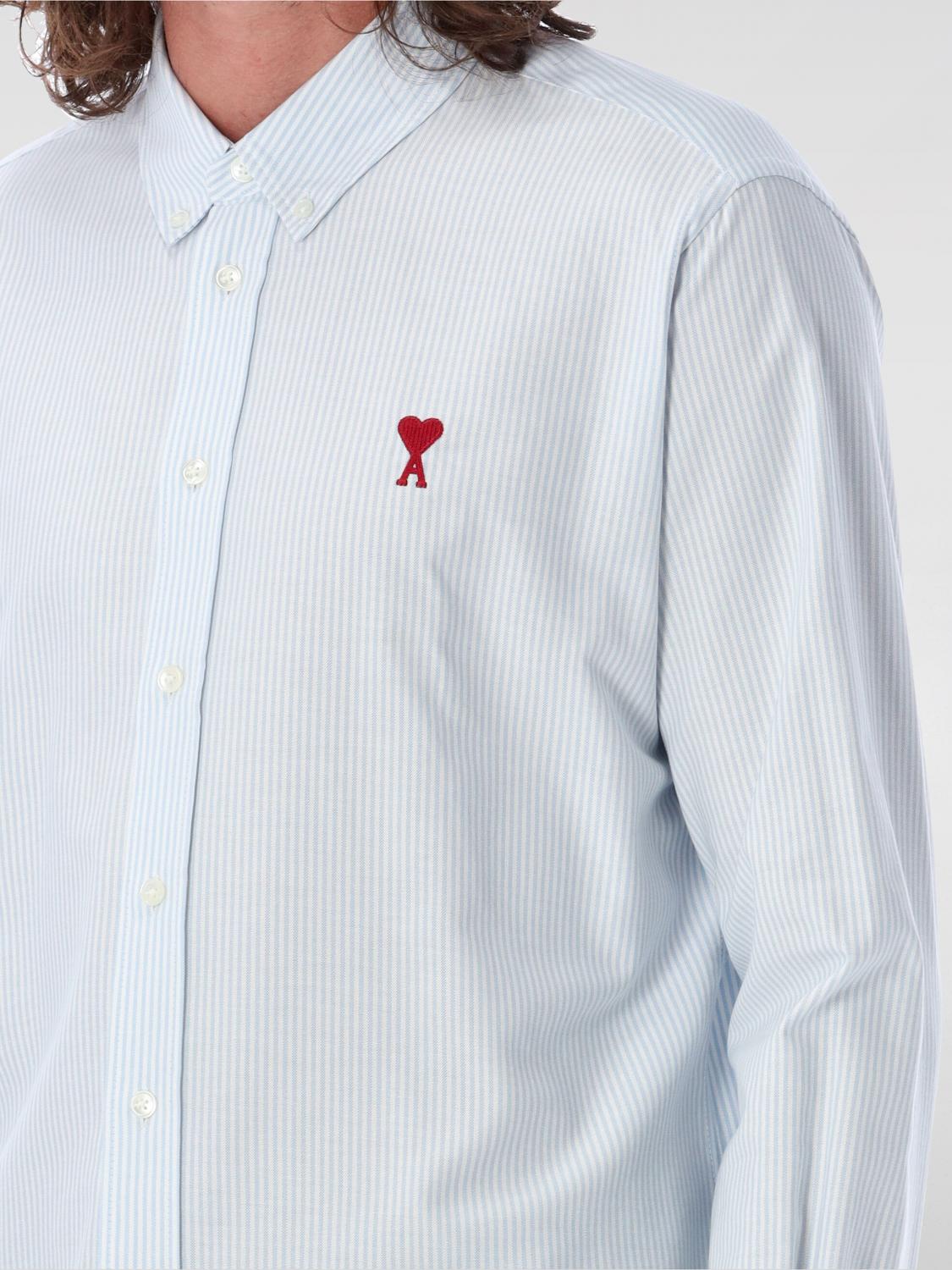 AMI PARIS CAMICIA: Camicia Ami Paris in cotone a righe , Blue - Img 3