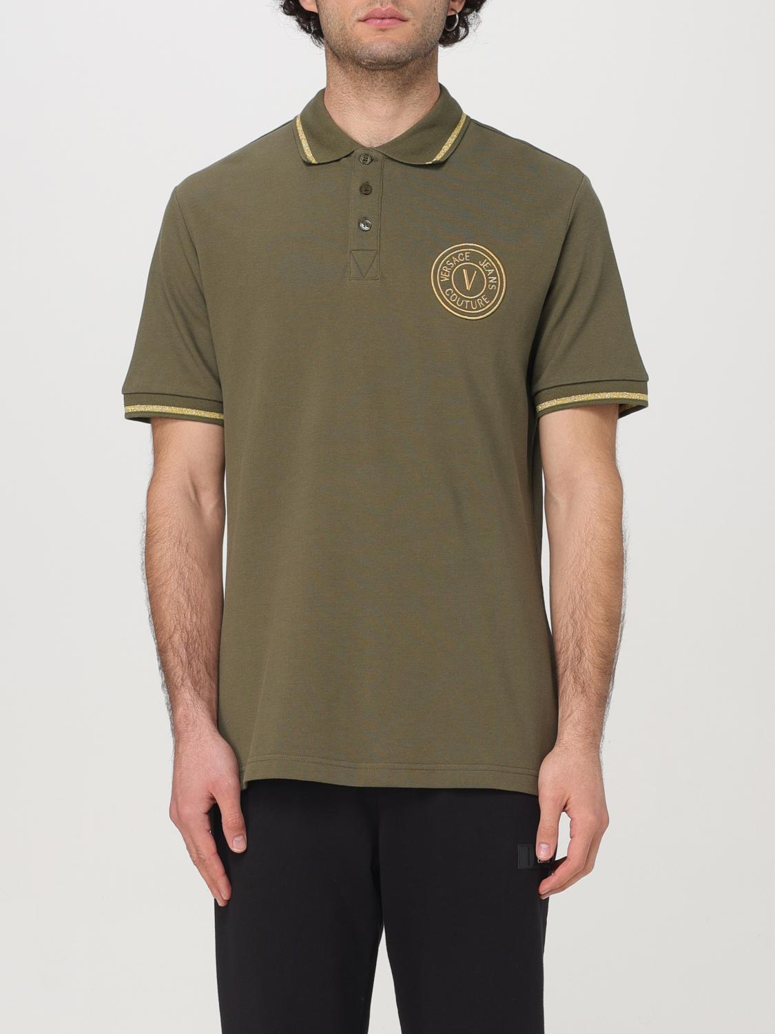 VERSACE JEANS COUTURE POLO SHIRT: Polo shirt men Versace Jeans Couture, Green - Img 1