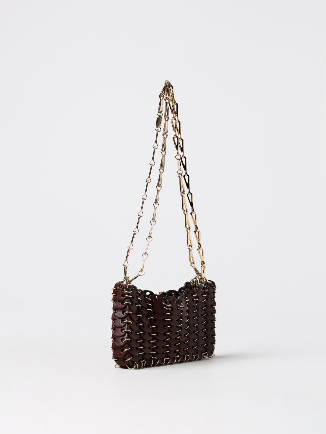 RABANNE MINI BAG: Shoulder bag woman Rabanne, Brown - Img 3