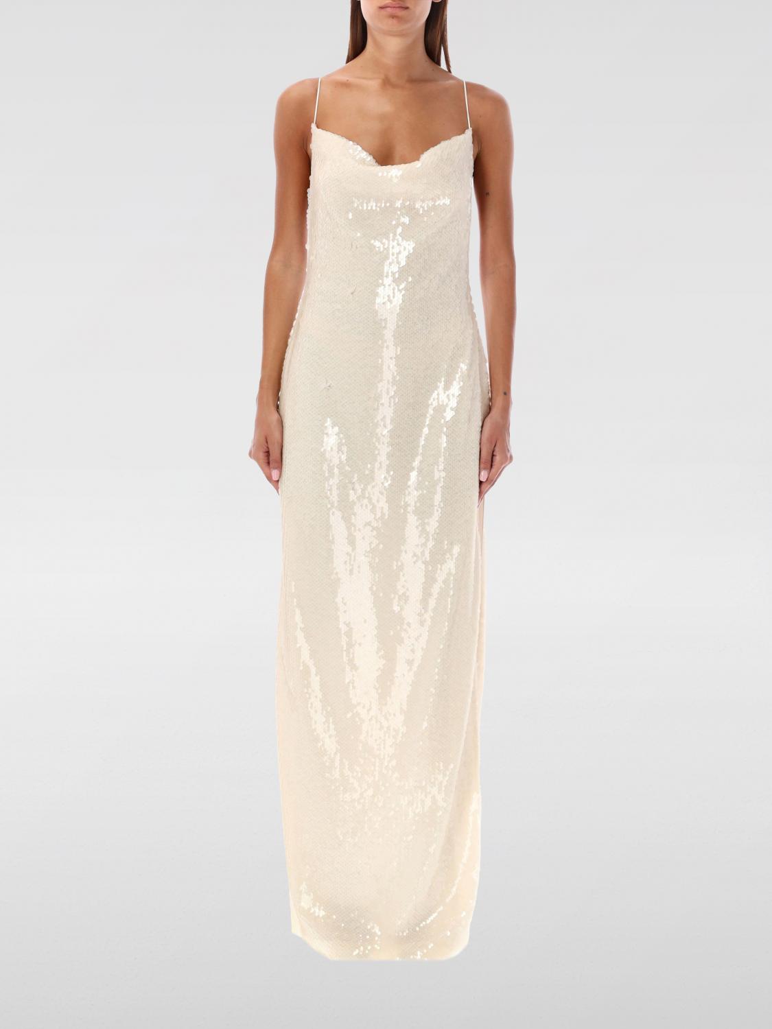 MAGDA BUTRYM ABITO: Abito Magda Butrym in tessuto paillettato , Beige - Img 1