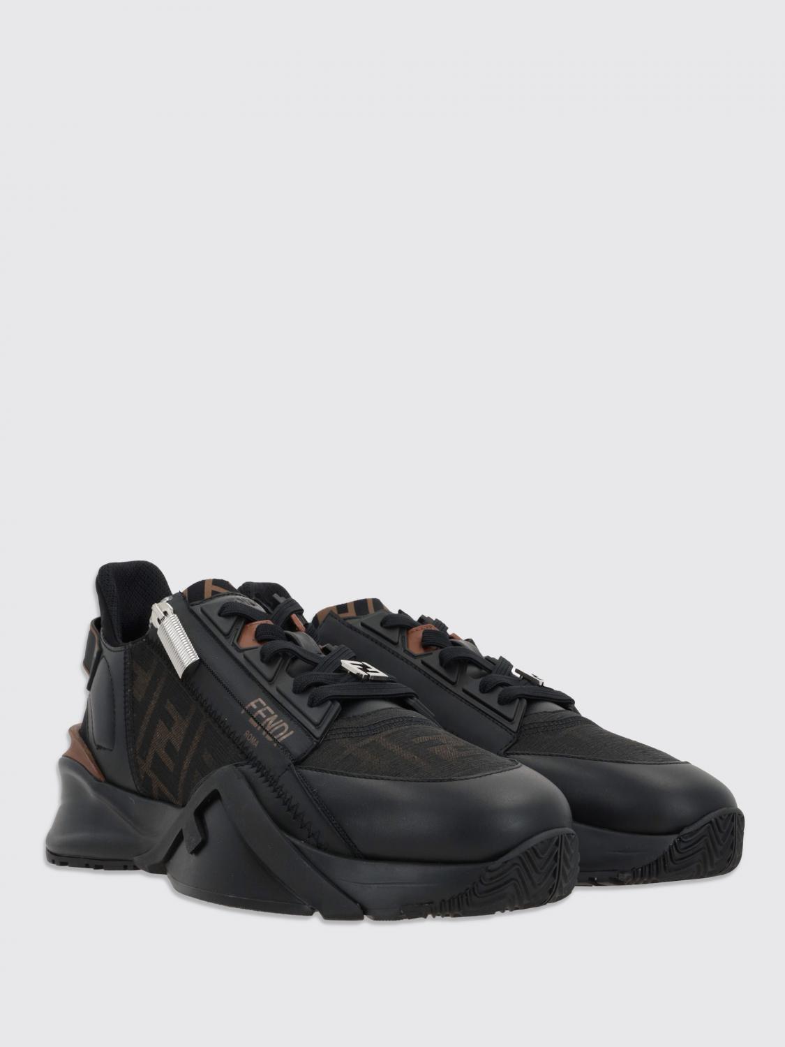 スニーカー FENDI Men Sneakers 7E1392AQ69F1C38 Black Fendi Flow Sneakers Leather Black | Fendi