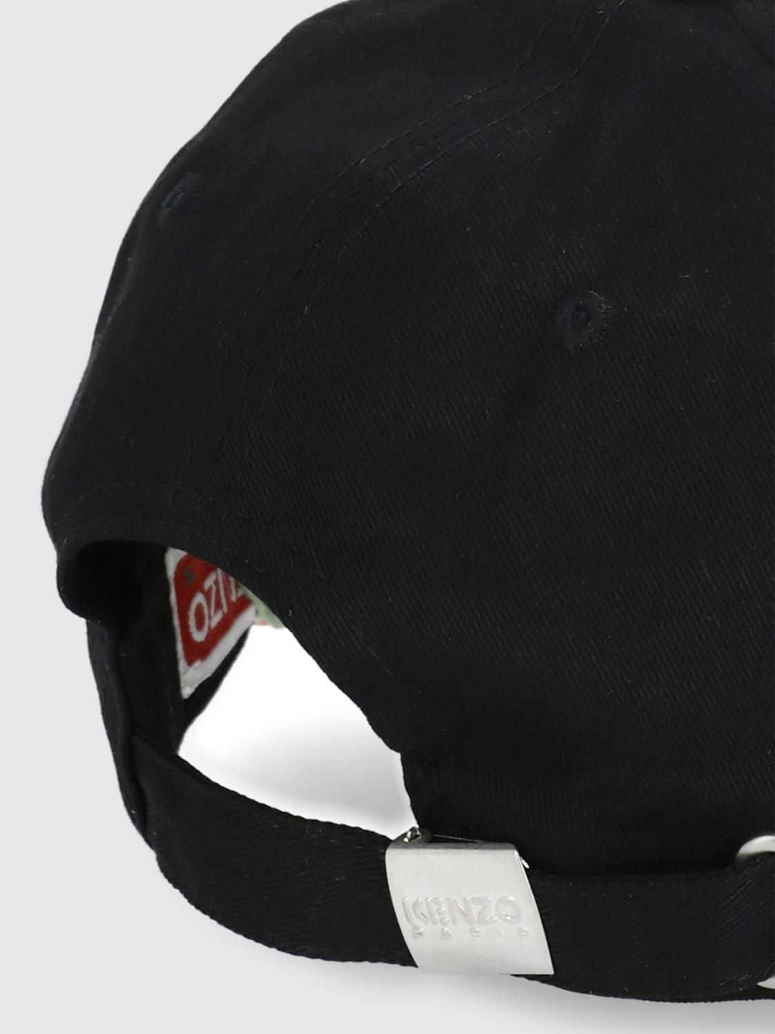 KENZO CAPPELLO: Cappello Kenzo in cotone con logo ricamato , Nero 1 - Img 2