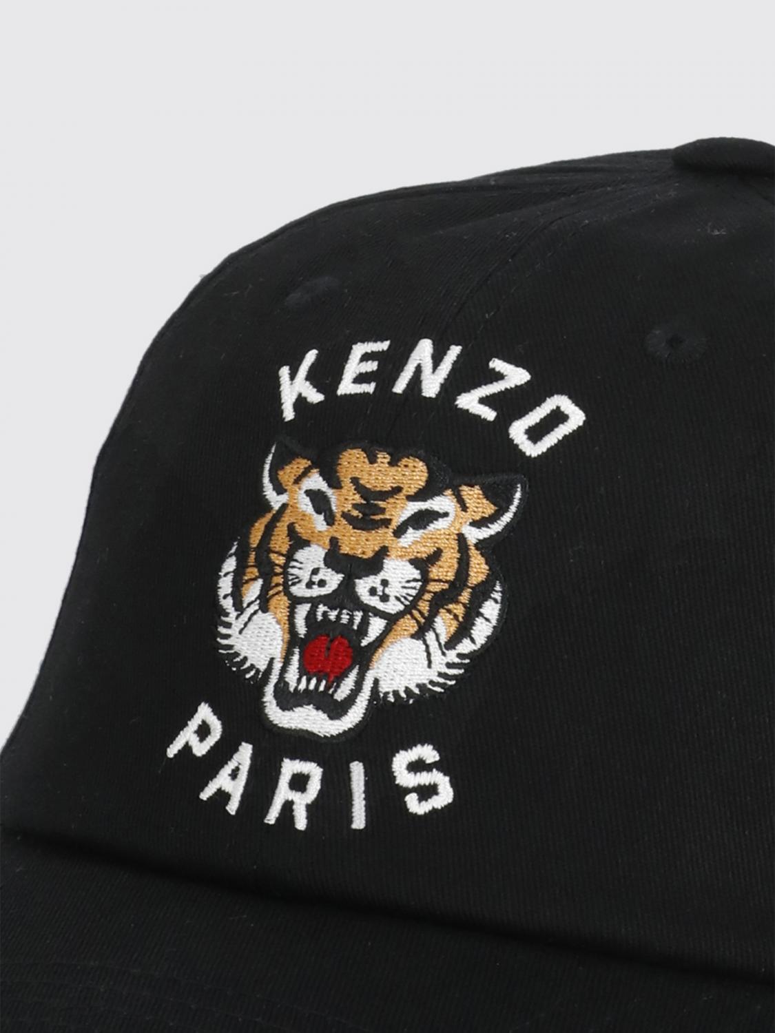 KENZO CAPPELLO: Cappello Kenzo in cotone con logo ricamato , Nero 1 - Img 3
