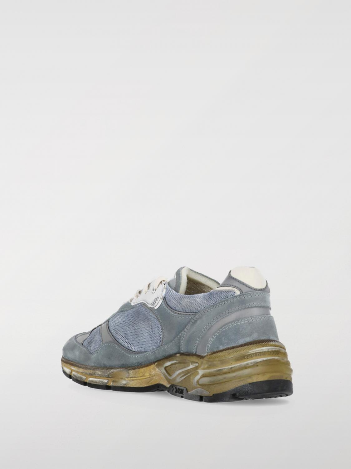 GOLDEN GOOSE SNEAKERS: Sneakers Dad Golden Goose in camoscio e mesh used , Blue - Img 3