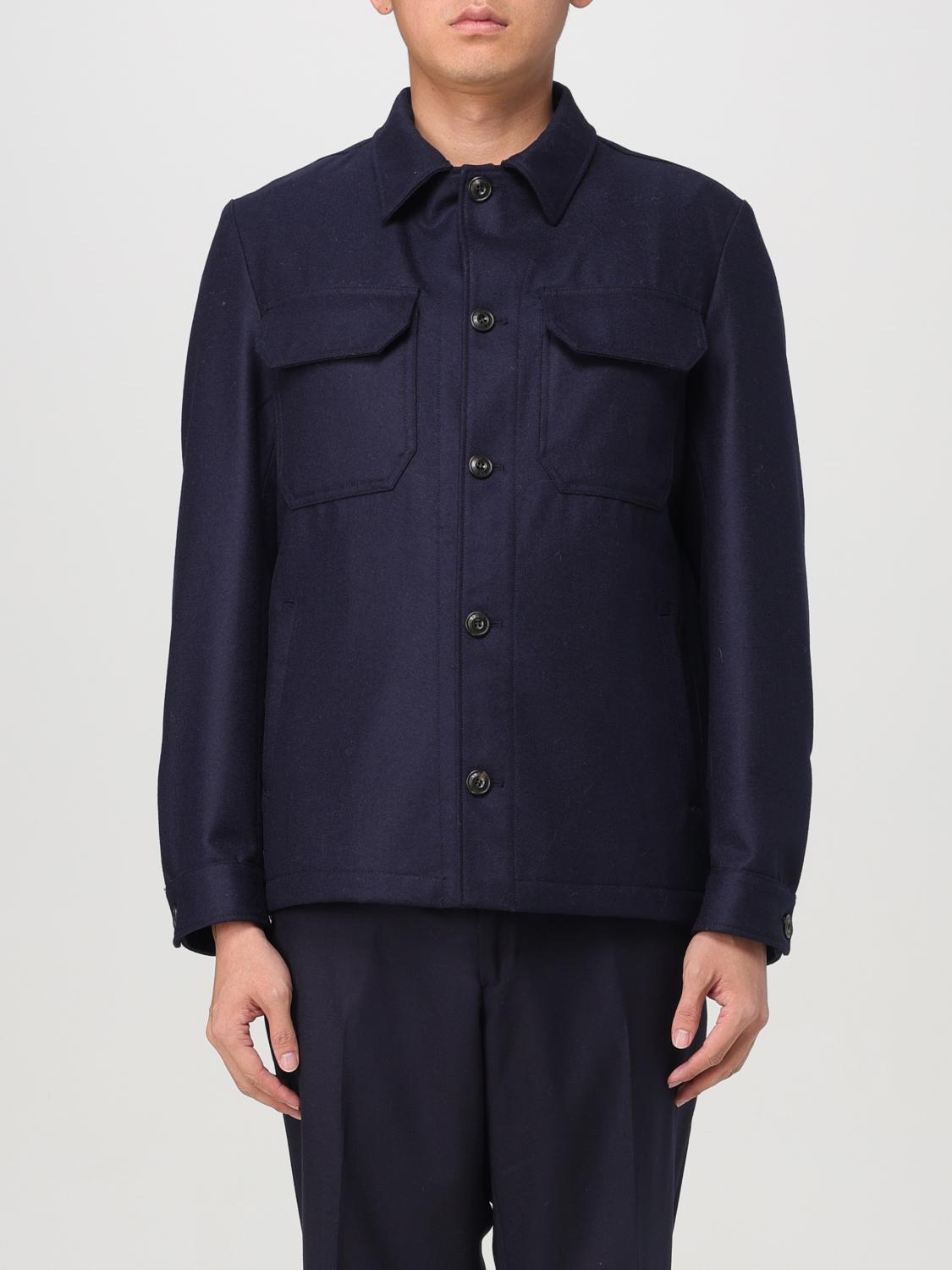 LUIGI BIANCHI JACKET: Luigi Bianchi virgin wool overshirt, Blue - Img 1