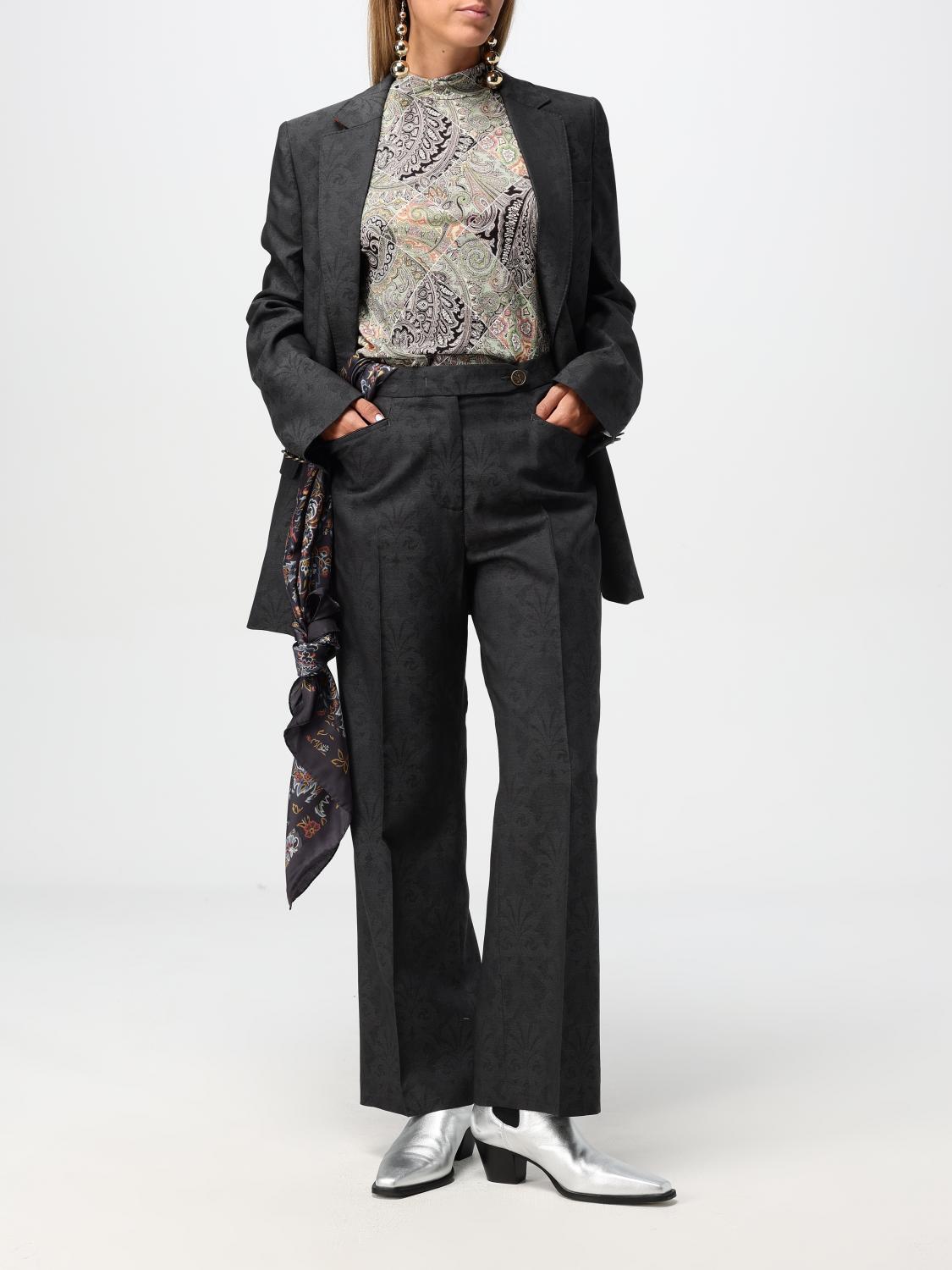 ETRO 西服外套: 外套 女士 Etro, 灰色 - Img 2