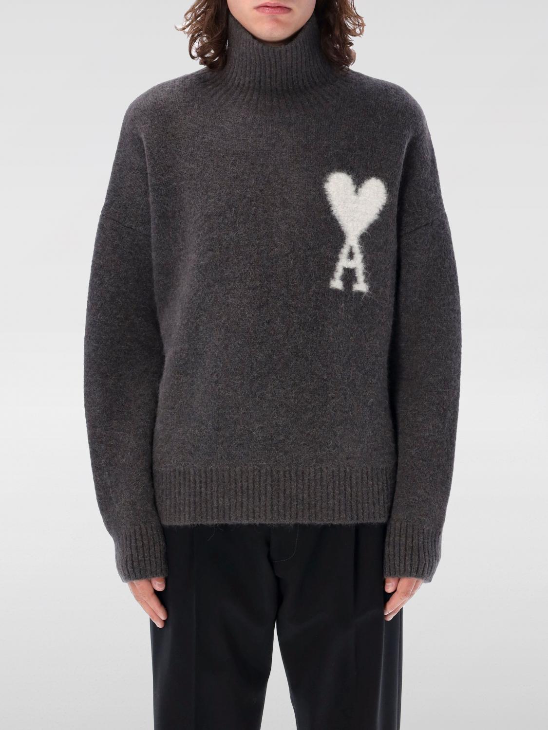 AMI PARIS SWEATER: Sweater men Ami Paris, Grey - Img 1