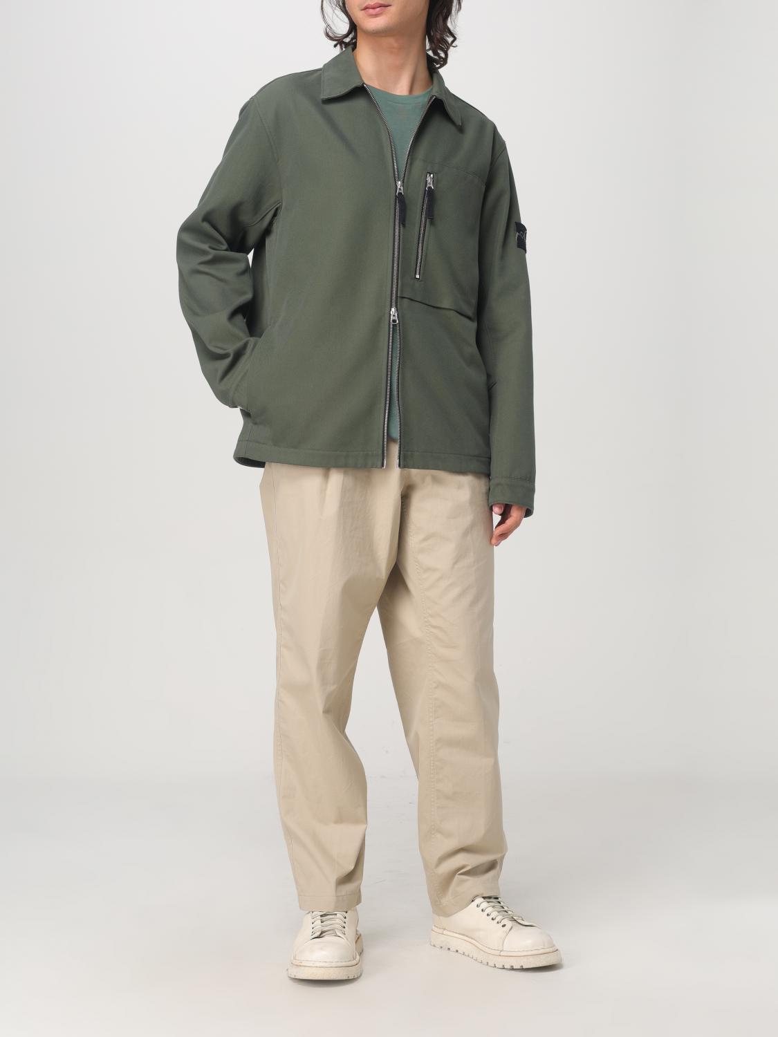 STONE ISLAND GIACCA: Giacca Stone Island in misto cotone , Muschio - Img 2