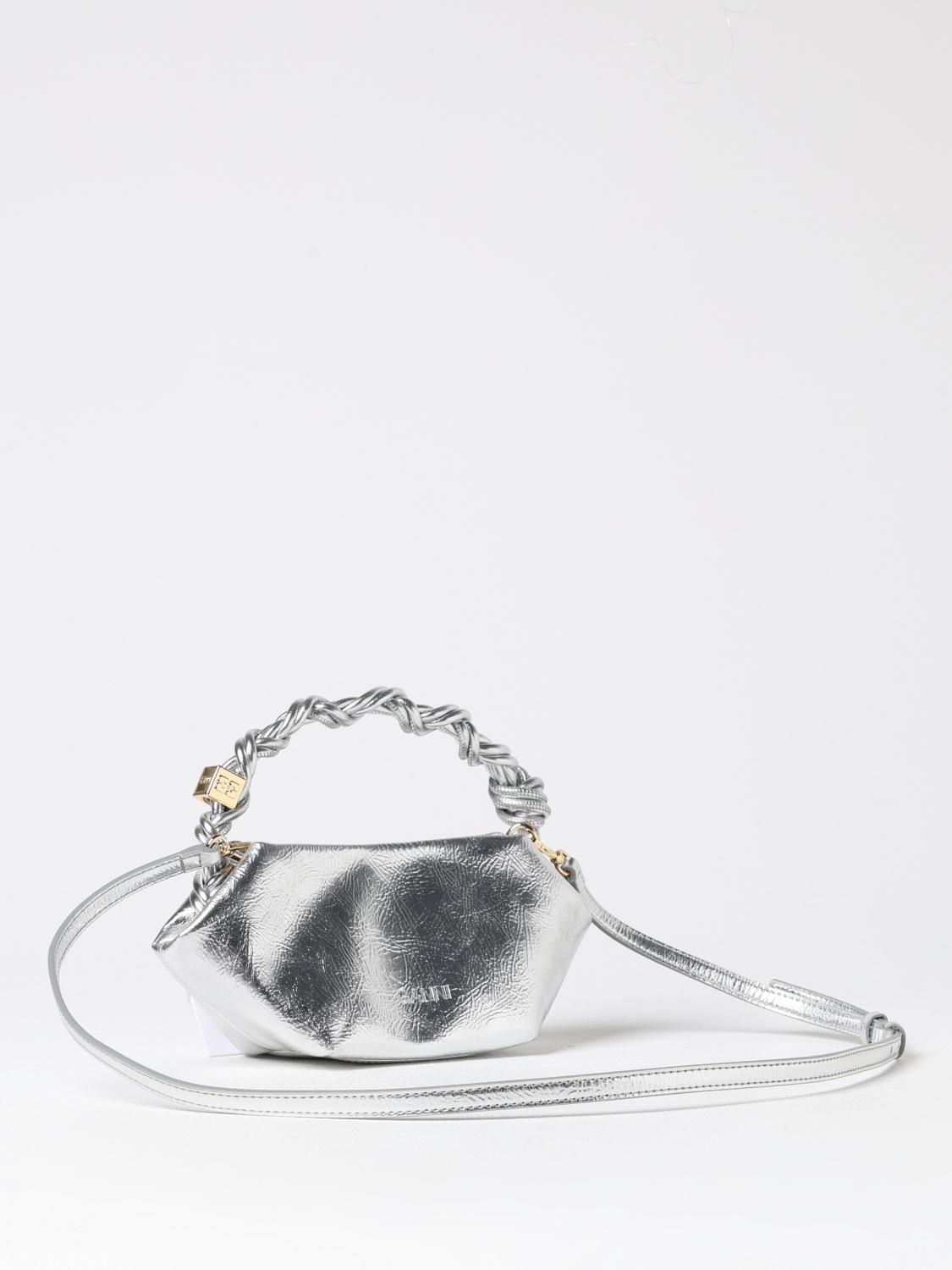 GANNI BOLSO DE MANO: Mini bolso mujer Ganni, Plata - Img 2