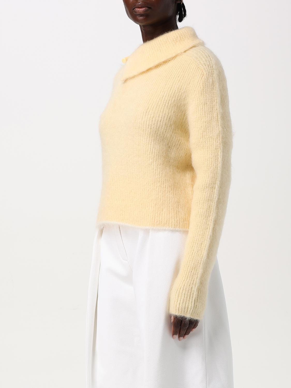 JACQUEMUS MAGLIA: Pullover Jacquemus in misto lana a righe , Giallo - Img 4