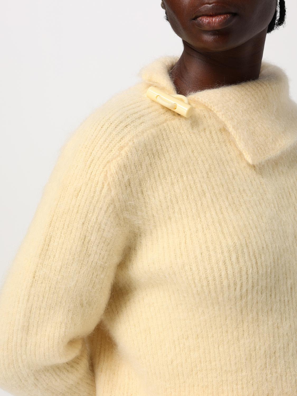 JACQUEMUS MAGLIA: Pullover Jacquemus in misto lana a righe , Giallo - Img 5