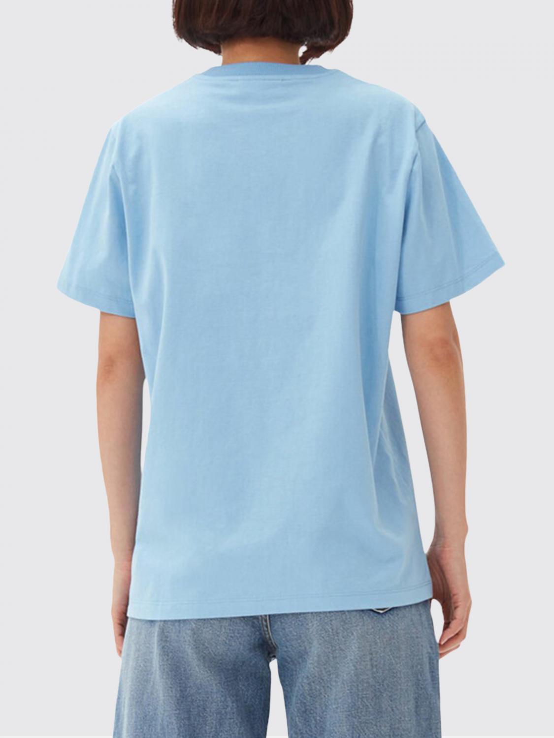 GANNI T-SHIRTS: T-shirt in cotone stampata Ganni, Blue - Img 2