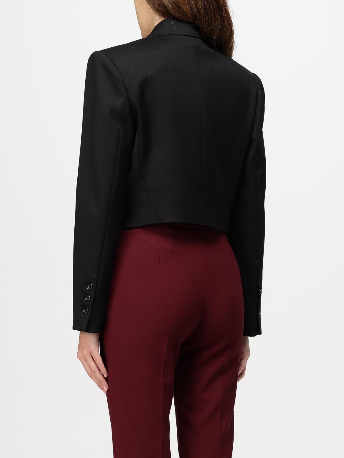 ELISABETTA FRANCHI BLAZER: Elisabetta Franchi cropped crepe blazer, Black - Img 2