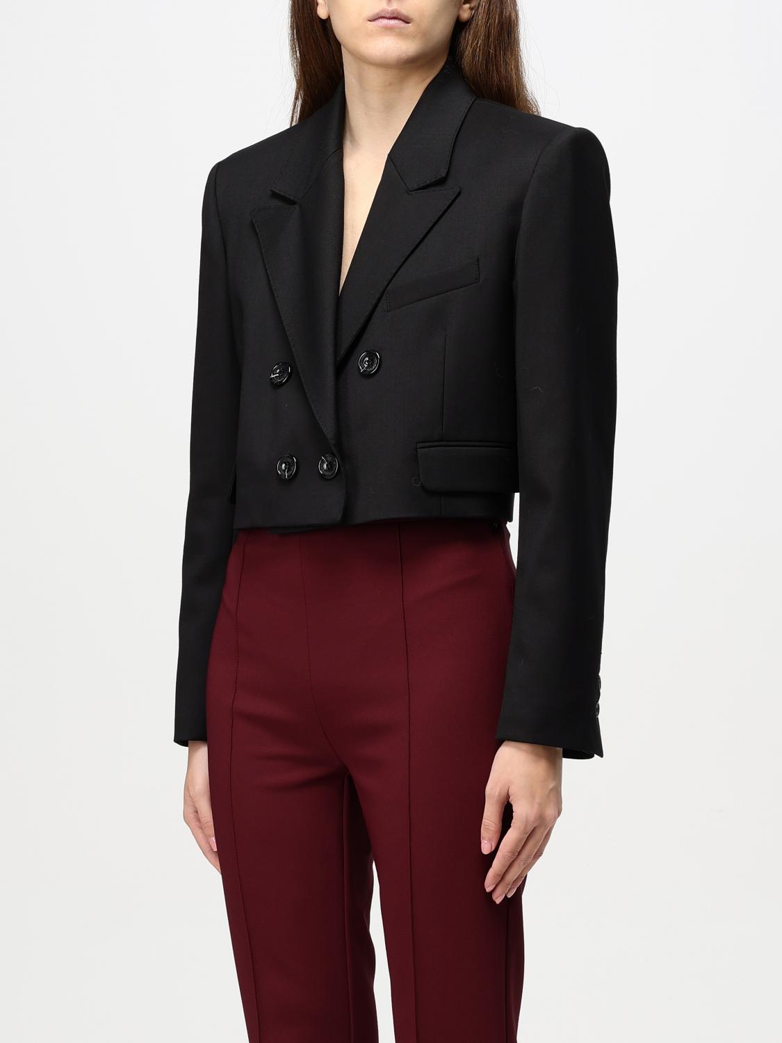 ELISABETTA FRANCHI BLAZER: Elisabetta Franchi cropped crepe blazer, Black - Img 3