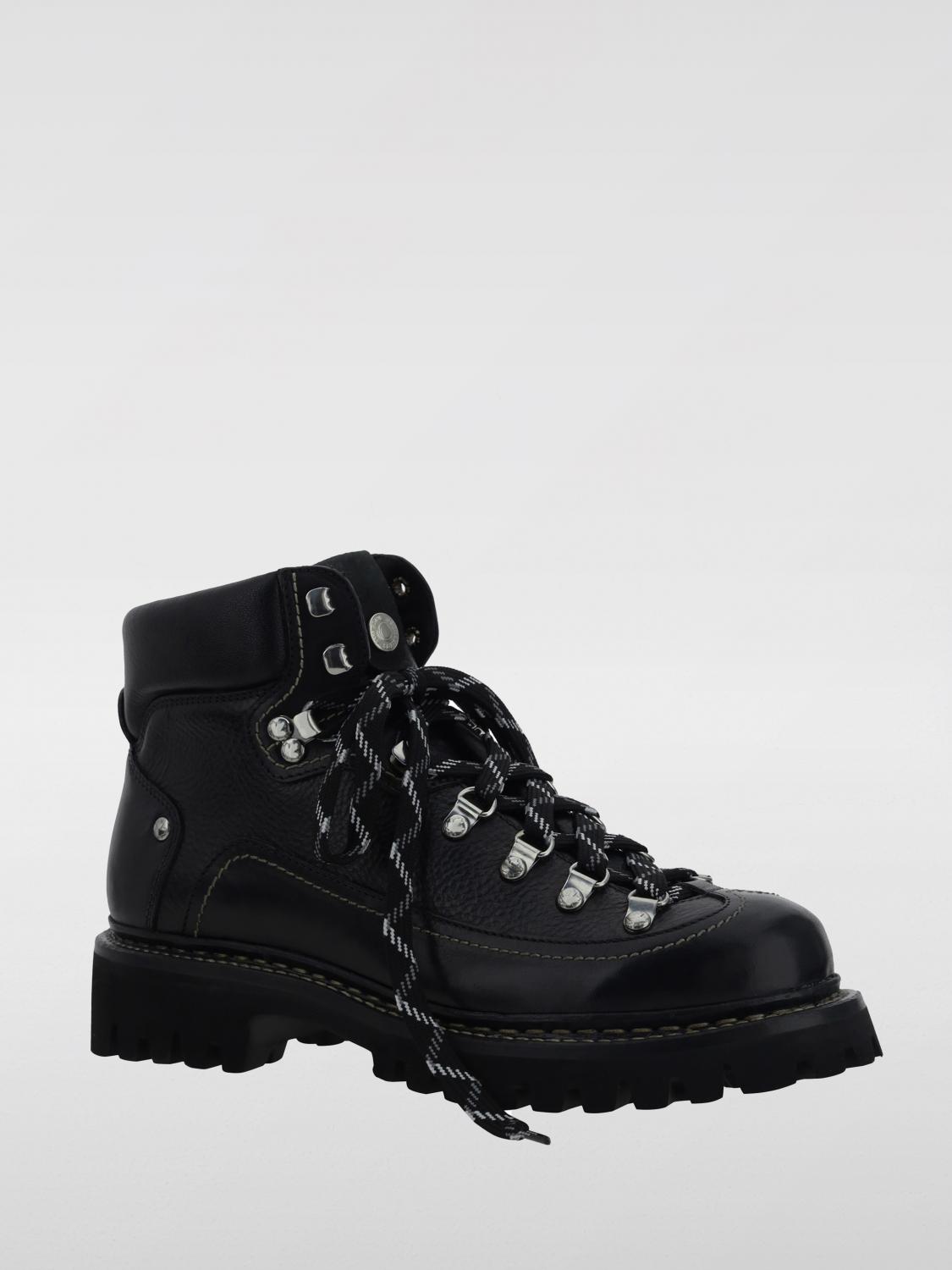 DSQUARED2 STIVALETTI: Stivaletto Hiking Dsquared2 in pelle martellata , Nero - Img 2