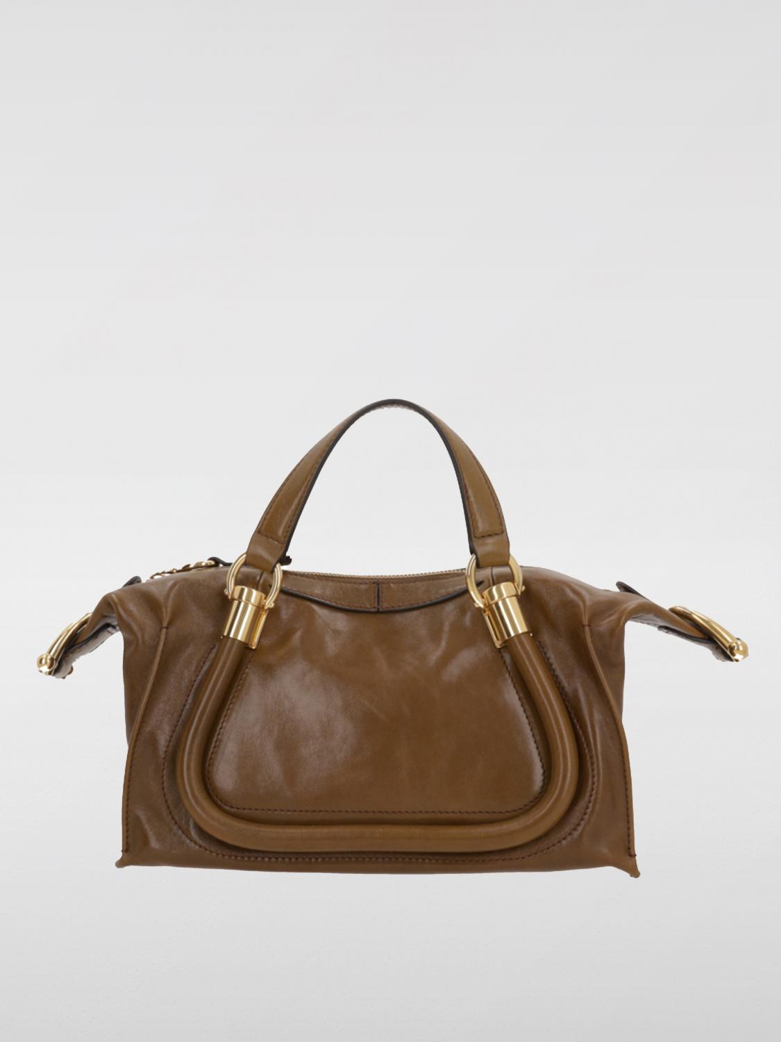 CHLOÉ BORSA A MANO: Borsa a mano Paraty 24 in pelle Chloé, Bronzo - Img 2