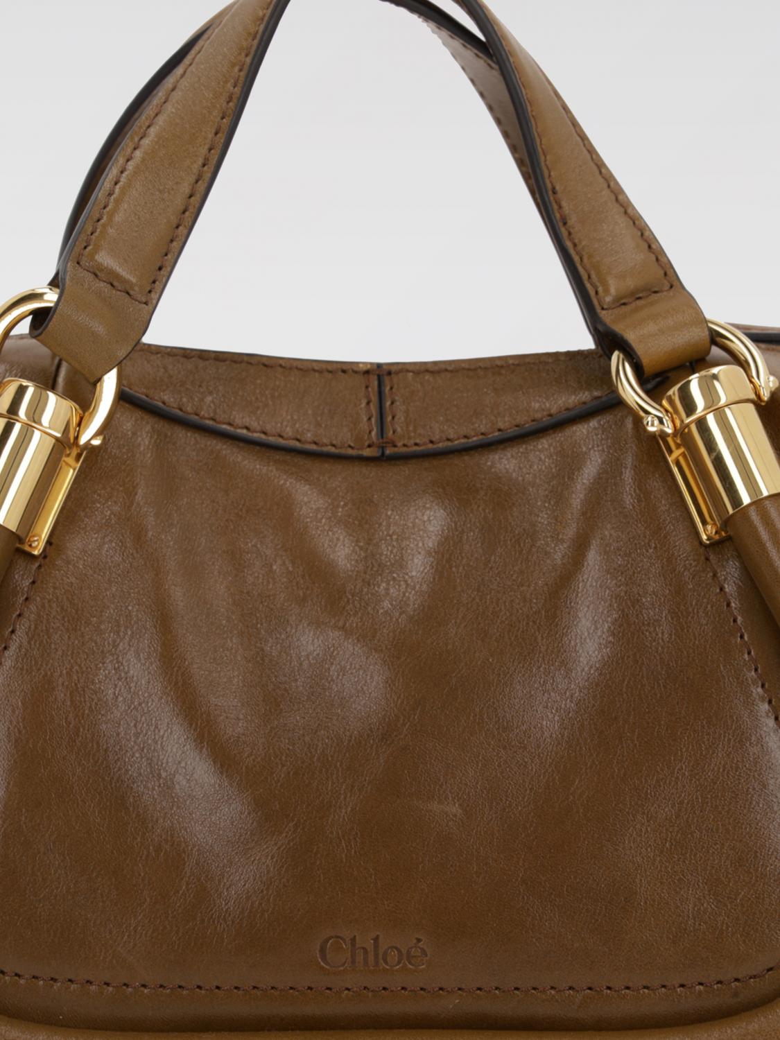 CHLOÉ BORSA A MANO: Borsa a mano Paraty 24 in pelle Chloé, Bronzo - Img 3
