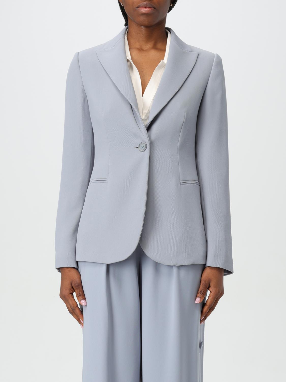 EMPORIO ARMANI BLAZER: Blazer Emporio Armani in crêpe, Grigio - Img 1