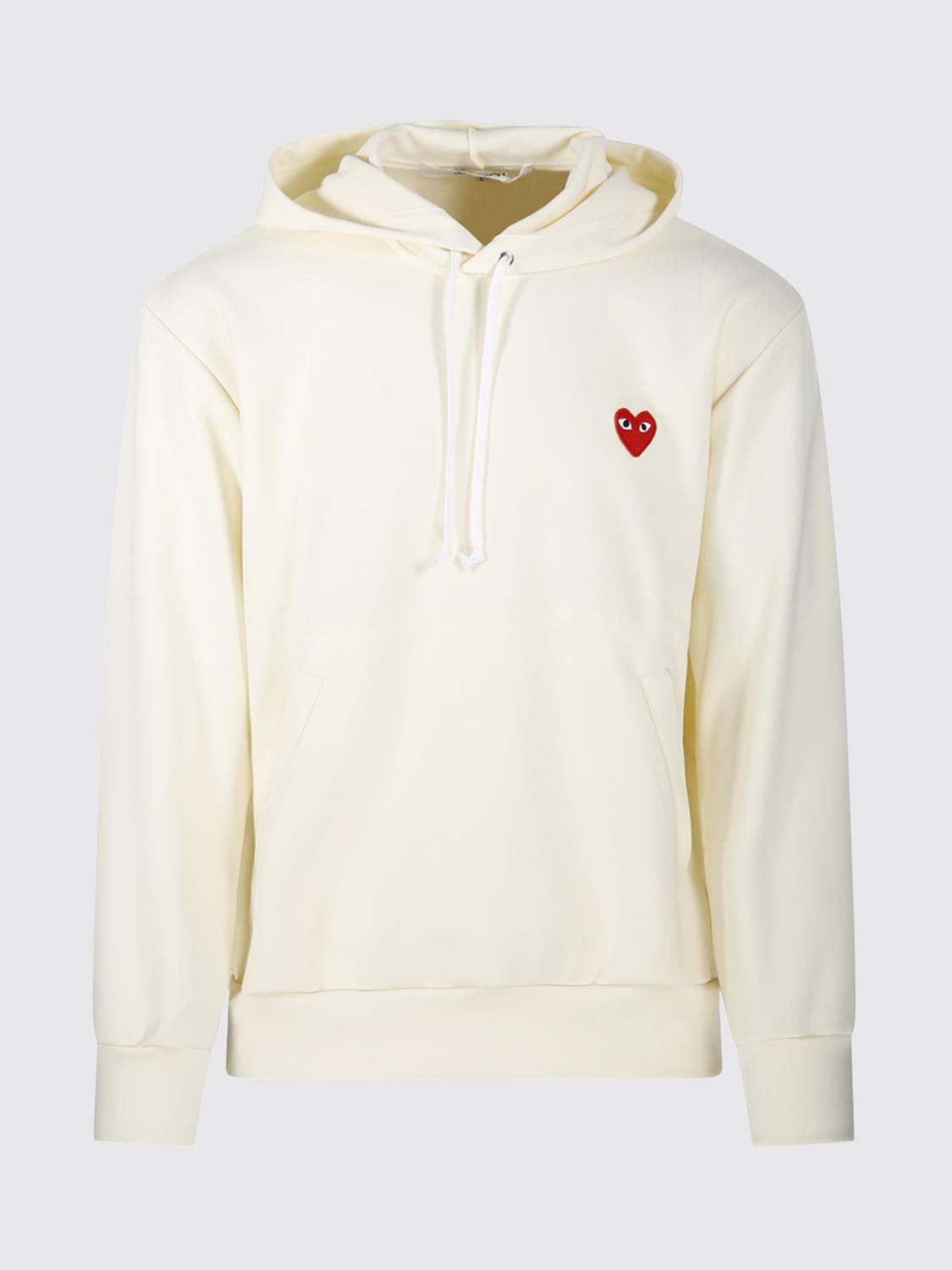 COMME DES GARÇONS PLAY SUDADERA: Sudadera con capucha Comme Des Garçons Play de punto, Marfil - Img 1