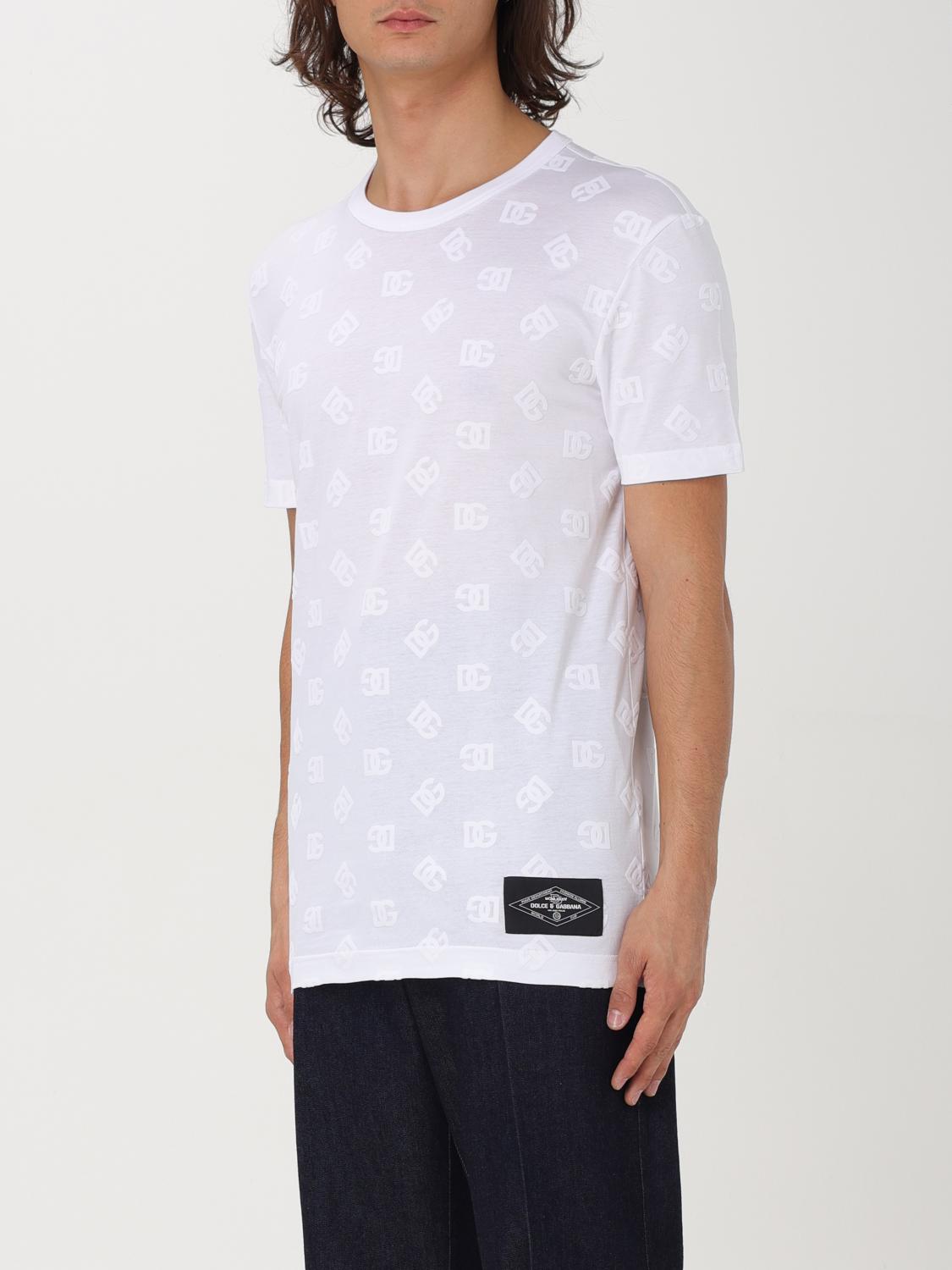 Tシャツ・カットソー DOLCE  GABBANA Men T Shirts G8PT1TG7NWEW0800 White Cotton T-shirt with logo in White for Men | Dolce&Gabbana® US