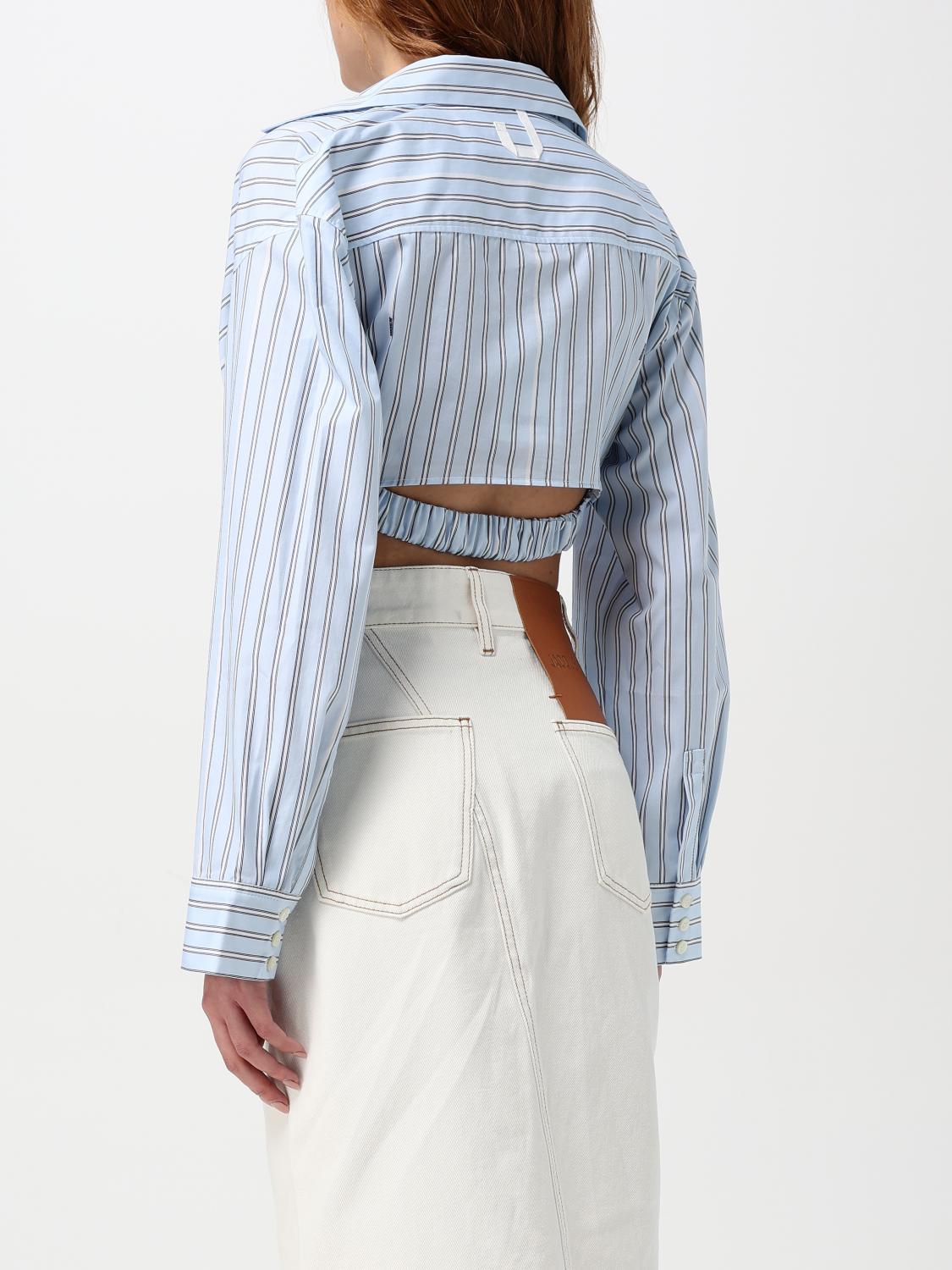 JACQUEMUS TOP E BLUSE: Top Jacquemus in cotone a righe , Blue - Img 3