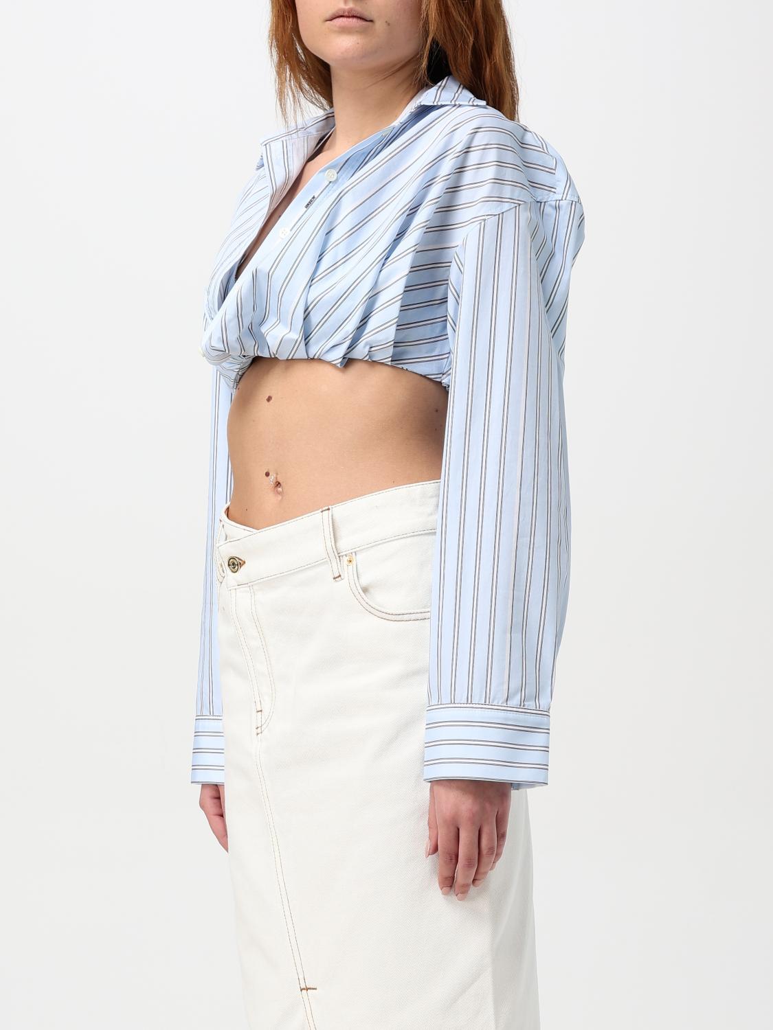 JACQUEMUS TOP E BLUSE: Top Jacquemus in cotone a righe , Blue - Img 4