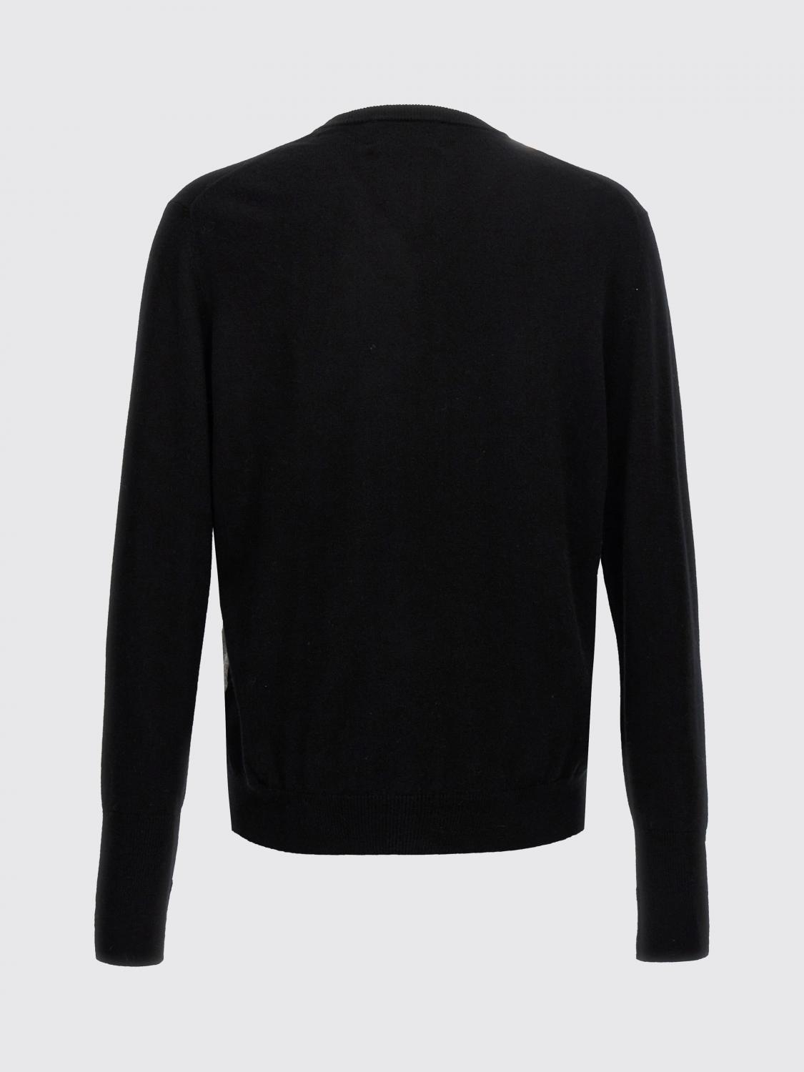 BALLANTYNE MAGLIA: Maglia a v in cashmere a rombi Ballantyne, Nero - Img 2