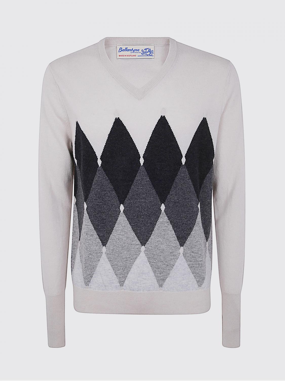 BALLANTYNE PULLOVER: Strickjacke herren Ballantyne, Grau - Img 1