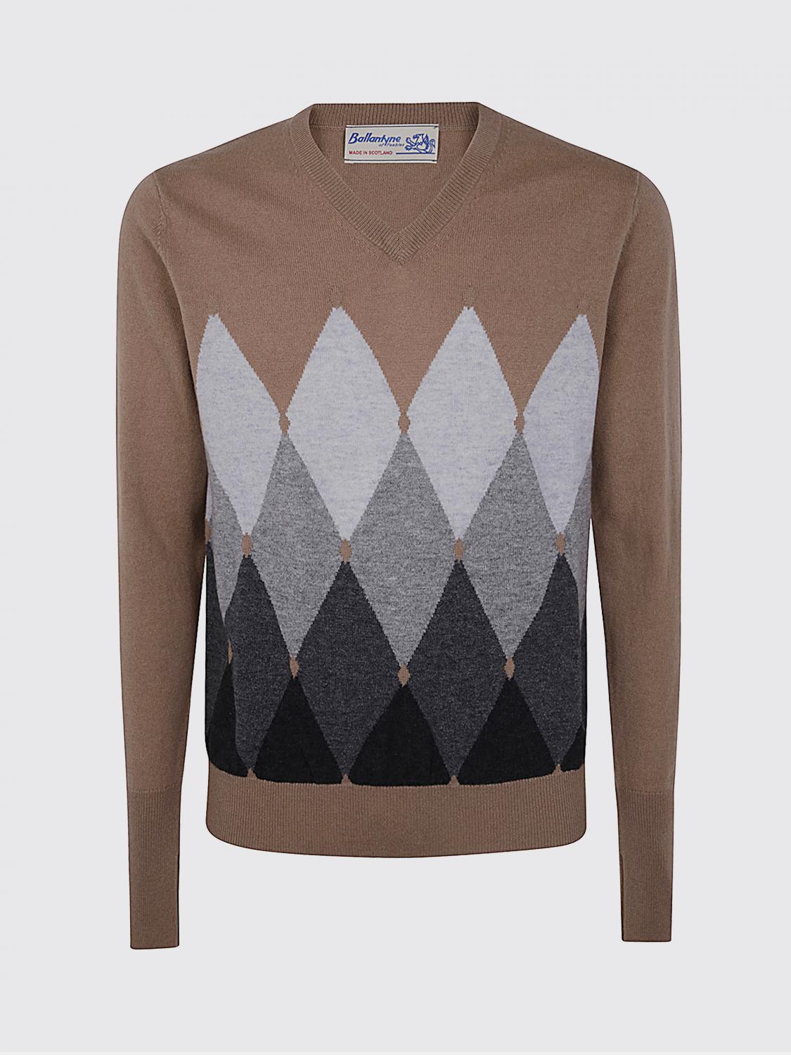 BALLANTYNE PULLOVER: Strickjacke herren Ballantyne, Braun - Img 1