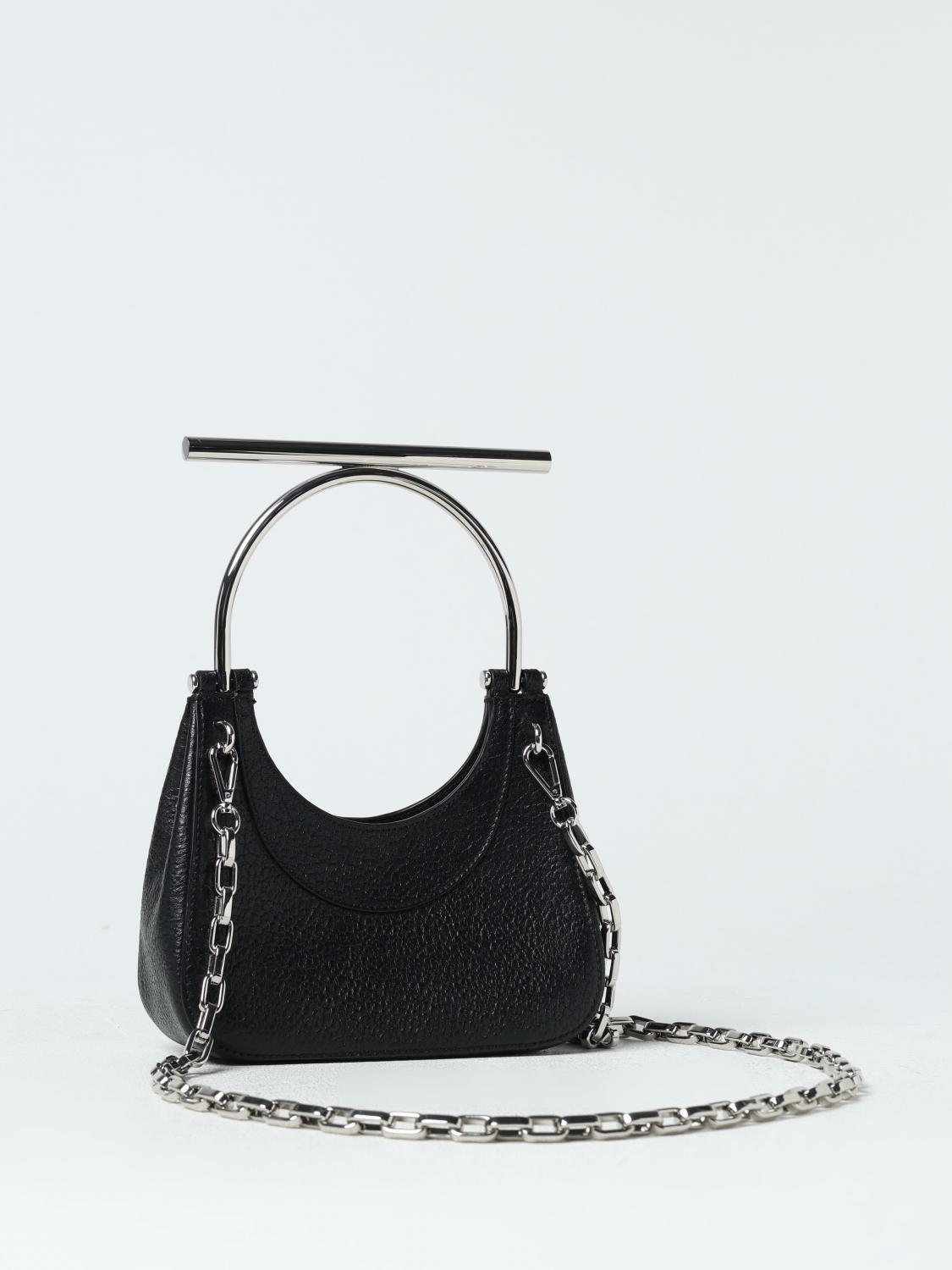 ALEXANDER MCQUEEN BORSA MINI: Borsa Cross-Bar Alexander McQueen in pelle a grana, Nero - Img 3