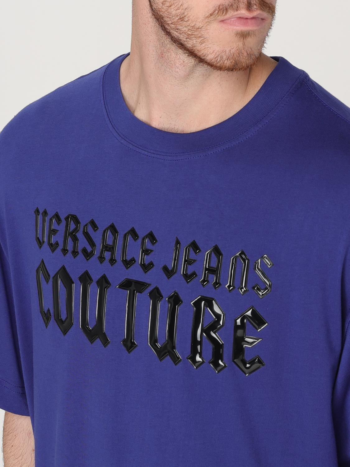 VERSACE JEANS COUTURE T-SHIRT: T-shirt con logo Versace Jeans Couture, Blue - Img 3