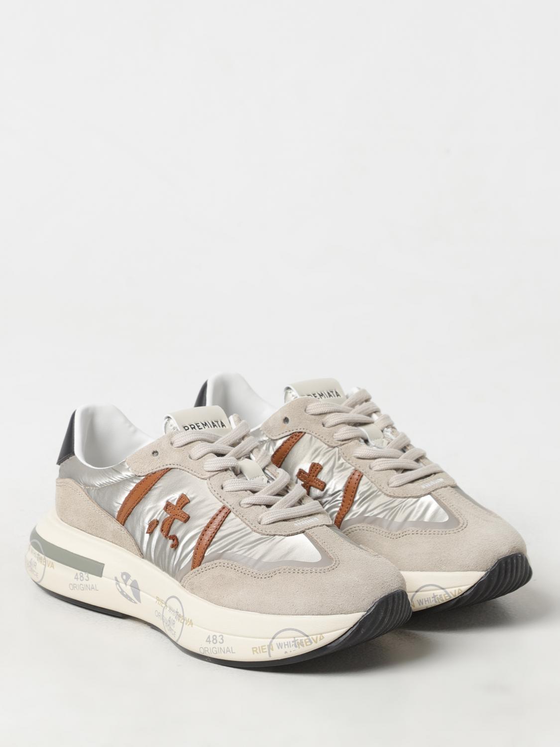 PREMIATA SNEAKERS: Sneakers Cassie Premiata in camoscio e nylon , Grigio - Img 2